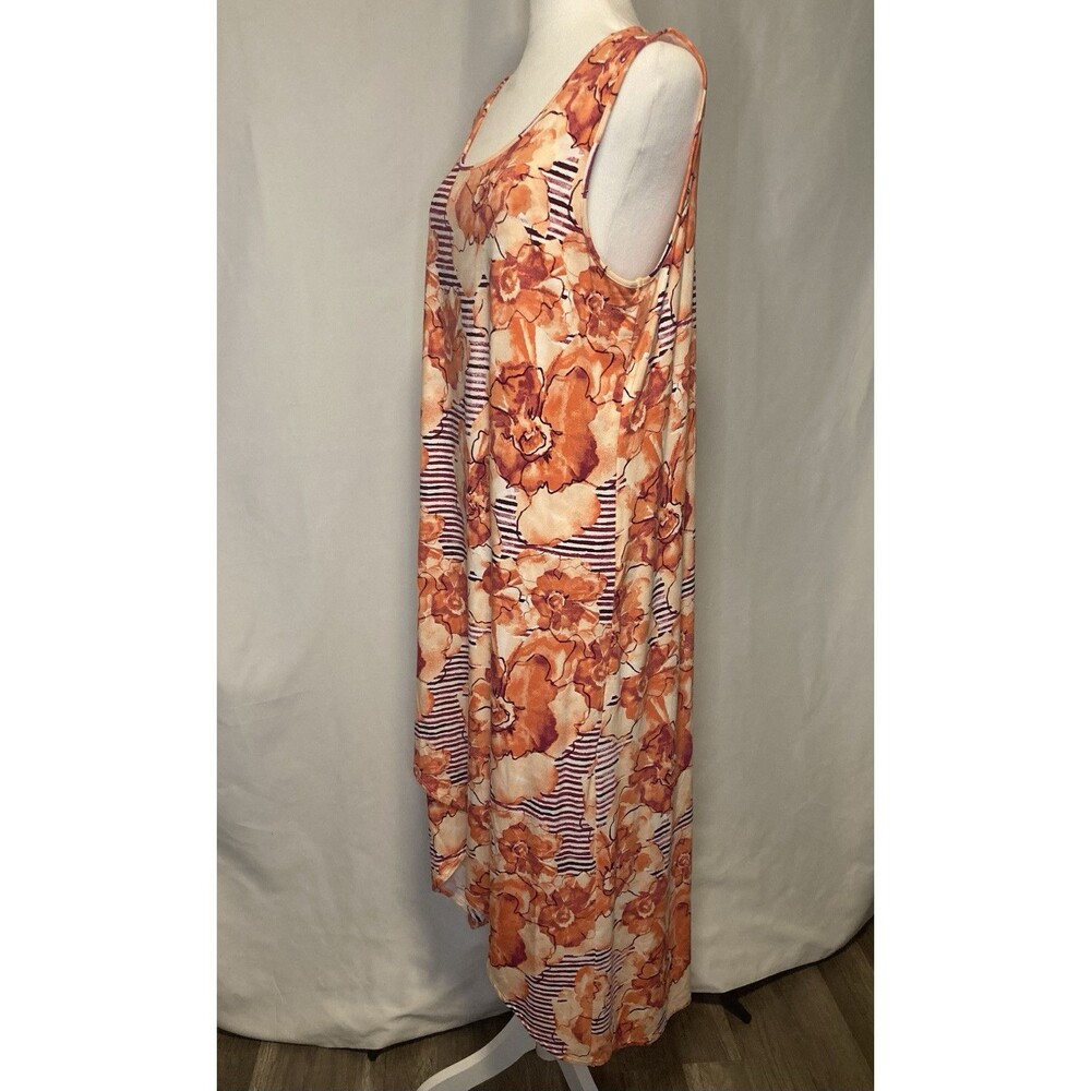 Chico's Dress Asymmetrical Womens 2 M/L Sleeveless Floral Midi Boho Tropical - Picture 3 of 10